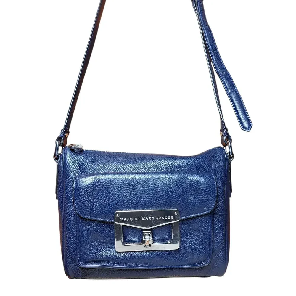 Marc by marc Jacob's navy blue Bianca crossbody kisslock bag genuine leather